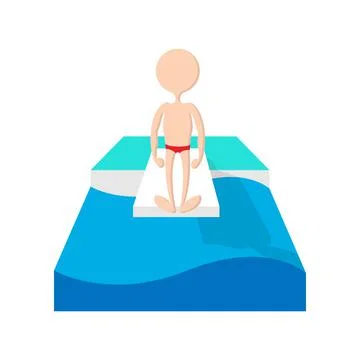 Jumping in a pool cartoon icon Stock Illustration