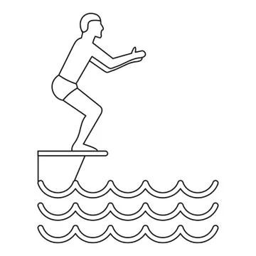 Jumping in a pool icon, simple style イラスト素材