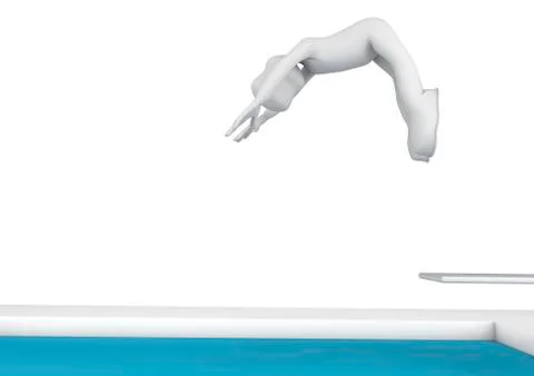 Jumping to the pool Stock Illustration