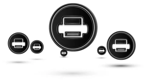 Jumping printer icons. Looping. Stock Footage 63266643