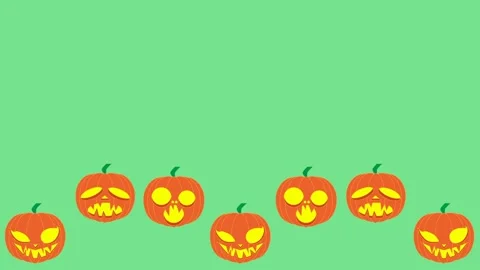 Jumping pumpkin ghost background animation Stock Footage 248303320