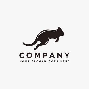 Jumping Quokka logo vector template on white background Stock Illustration