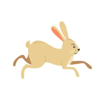 Jumping Rabbit cute simple cartoon vector icon Stock Illustration