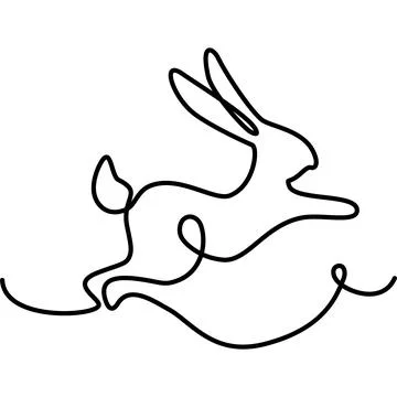 Jumping Rabbit. The symbol of the New Year according to the Chinese calendar in Stock-Illustration