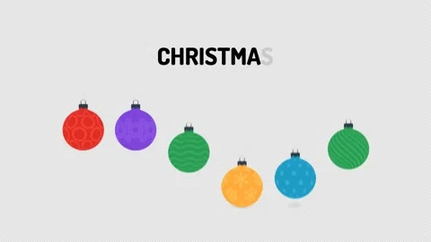 Jumping rainbow flat christmas ball. Merry christmas and happy new year loading Stock Footage 162556887
