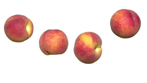 Jumping Ripe Peaches on Withe Background 4K Stock Footage 162116161