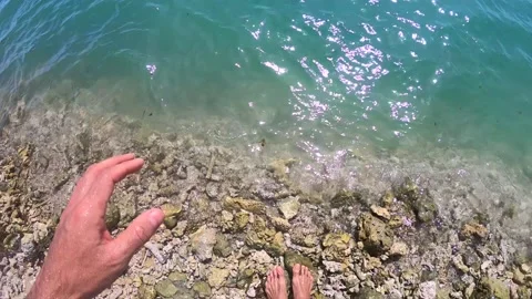 Jumping from rock Stock Footage 132261082