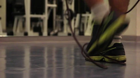 Jumping rope back Stock Footage 52746279