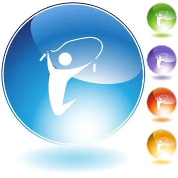 Jumping rope crystal icon set Stock Illustration