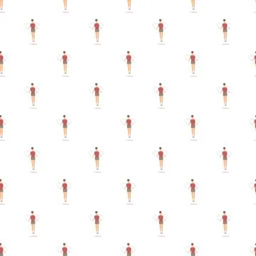 Jumping rope exercise seamless pattern on white background Illustrazione stock