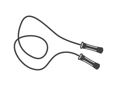 Jumping rope icon in flat style. Gymnastic equipment vector illustration on.. Stock Illustration