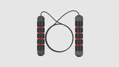 Jumping Rope Rotating on a Transparent Background. Seamless Loop. 4K Stock Footage 310165567