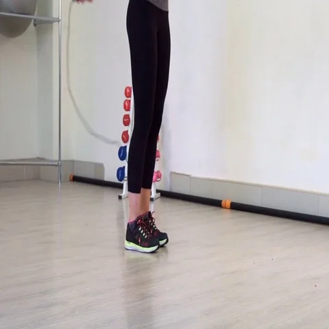 Jumping rope. Slow motion Stock Footage 69706493