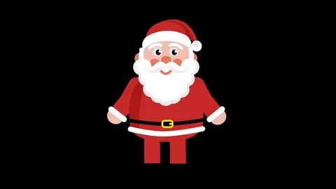 Jumping Santa Loop. Alpha channel Video stock 82965866