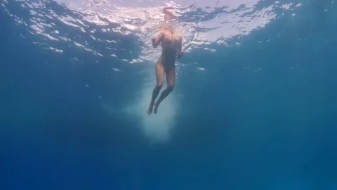 Jumping in to the sea Video stock 72290362