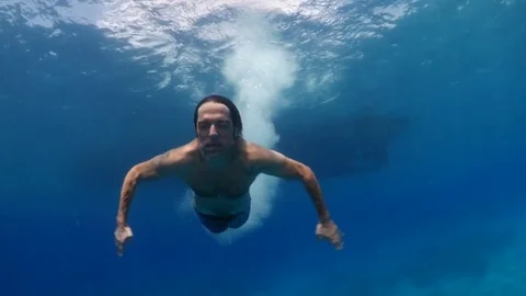 Jumping in to the sea Video stock 72290605