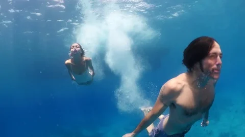 Jumping in to the sea Video stock 72290624