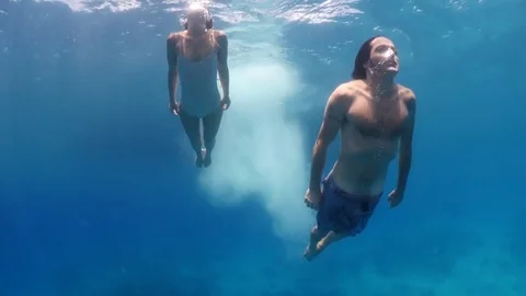 Jumping in to the sea Video stock 72290836