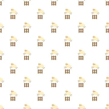 Jumping sheep pattern for sleep and counting concept Stock Illustration