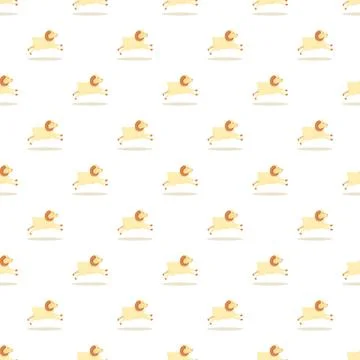 Jumping sheep seamless pattern for counting and sleep Stock Illustration