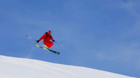 Jumping skier Stock Footage 36891655