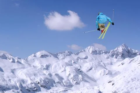 Jumping skier Stock Photos