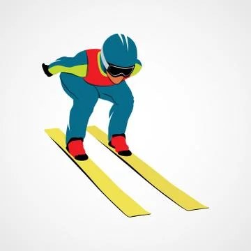 Jumping skier sport Illustrazione stock