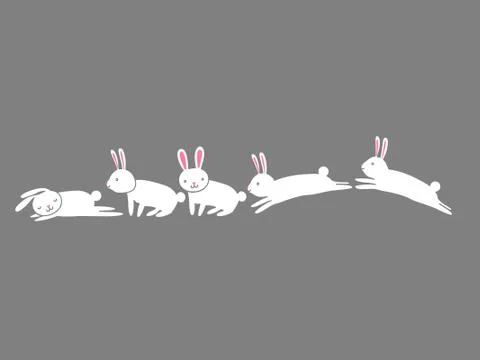 Jumping to Sleeping Rabbit Vector Illustrazione stock