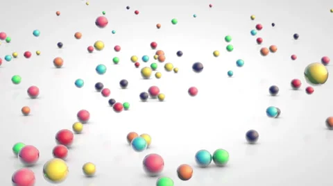 Jumping of small glossy colorful 3d balls with slow motion effect Stock Footage 64708361