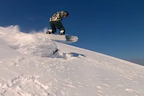 Jumping Snowboarder Stock Footage 22302702