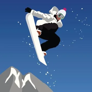 Jumping snowboarder. Vector illustration Stock Illustration
