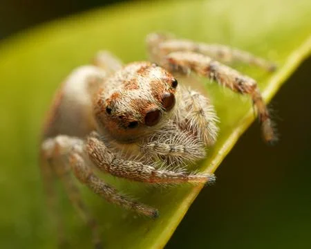 Jumping spider on a leaf Stock Photos