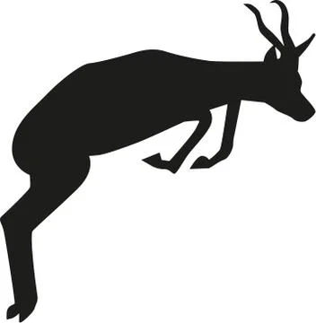 Jumping springbok Stock Illustration