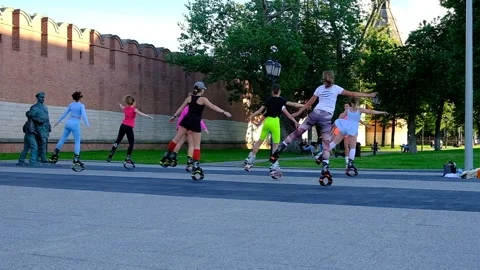 Jumping on stilts Video stock 218013796