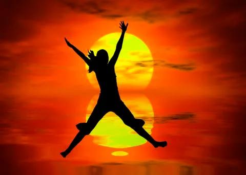 Jumping at the sun Illustrazione stock