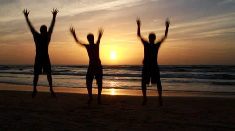 Jumping at sunset Stock-Footage 22539929