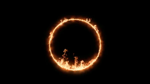 Jumping through a ring of fire Video stock 133986691