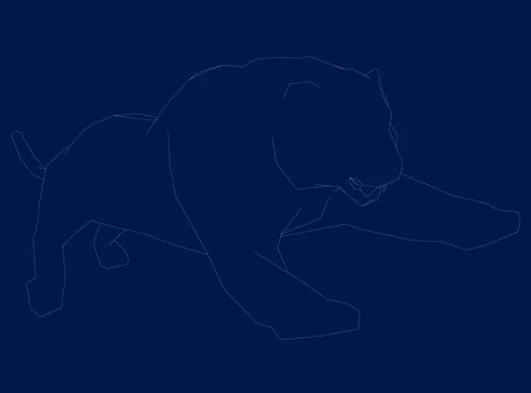 Jumping tiger on blue, tiger attack. Vector illustration Stock Illustration