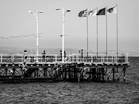 Jumping together Stock Photos