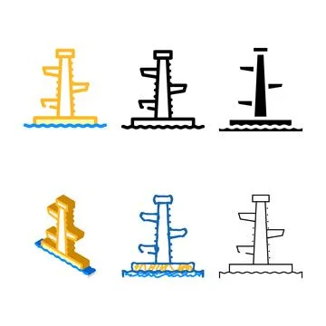 Jumping tower color icon vector clean Stockillustratie