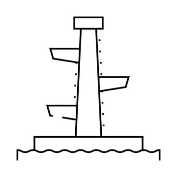Jumping tower line icon vector illustration Stock Illustration
