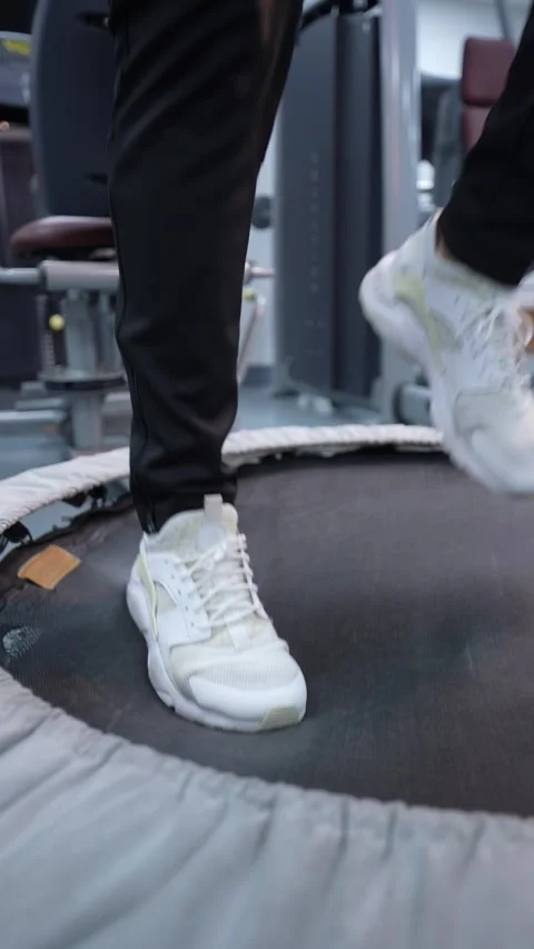 Jumping on Trampoline Stock Footage 314903380