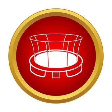 Jumping trampoline icon on red background Stock Illustration