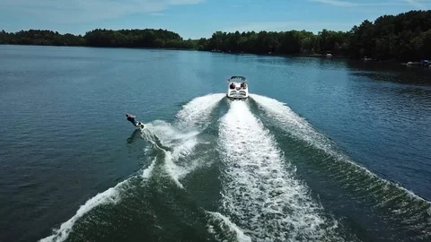 Jumping wakeboarder Stock Footage 94979036