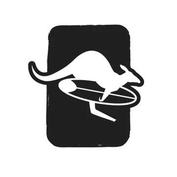 Jumping wallaby or kangaroo logo design vector graphic design Stock Illustration