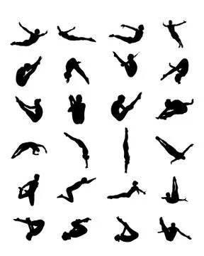 Jumping  into water Stock Illustration