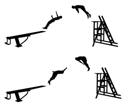 Jumping into water Stock Illustration