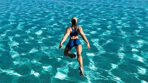 Jumping to the water Stock Illustration