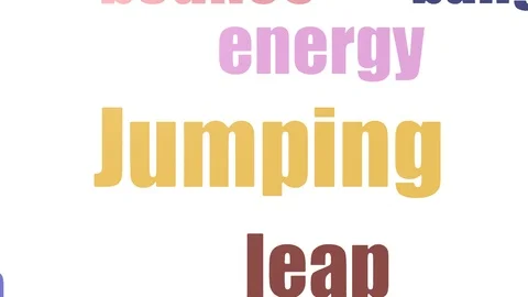 Jumping Word Cloud Animated Isolated On White Stock Footage 107215536