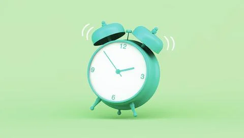Jumping yellow clock 3d rendering Stock Illustration